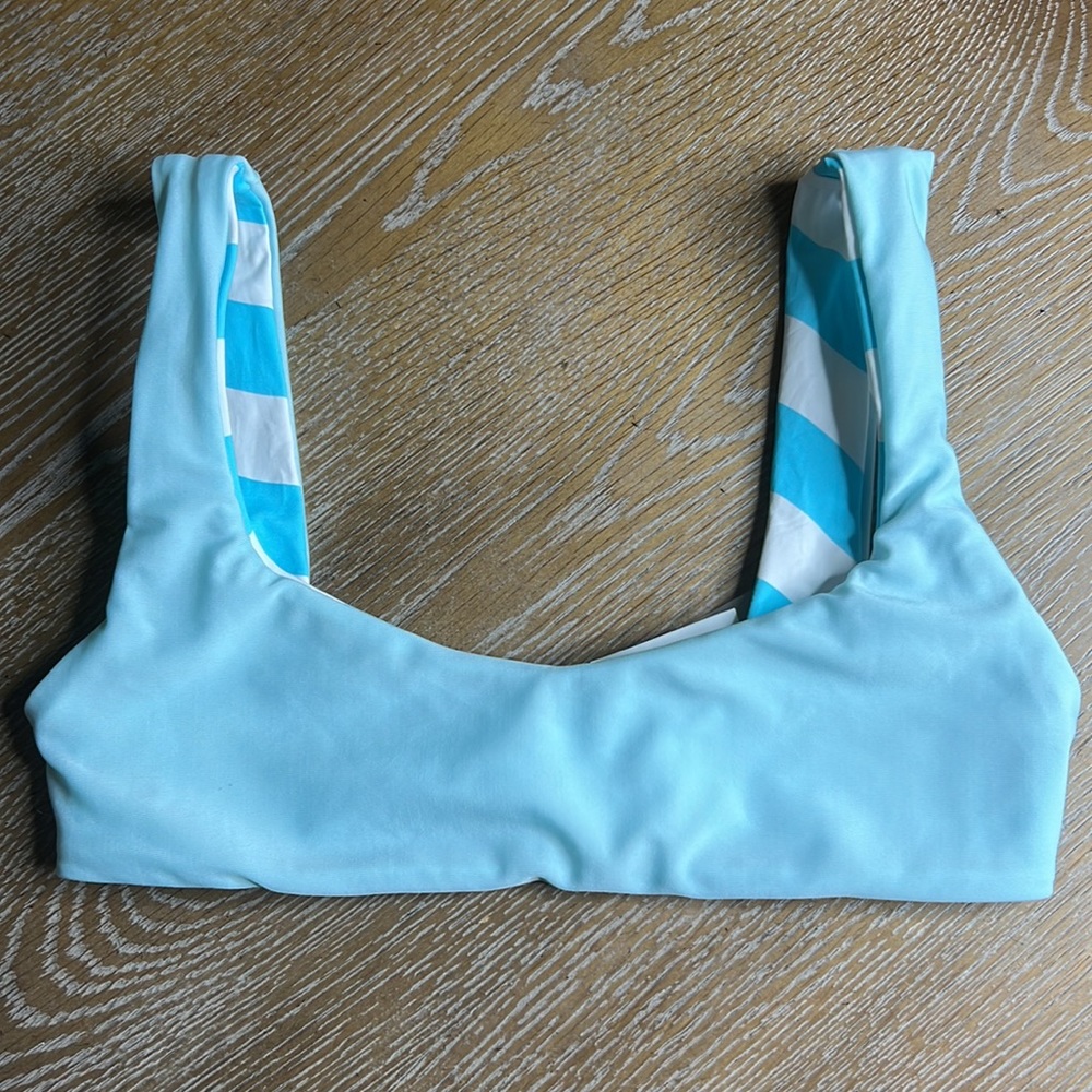 Solid & Striped Reversible Stripe/Solid Blue Biki… - image 5